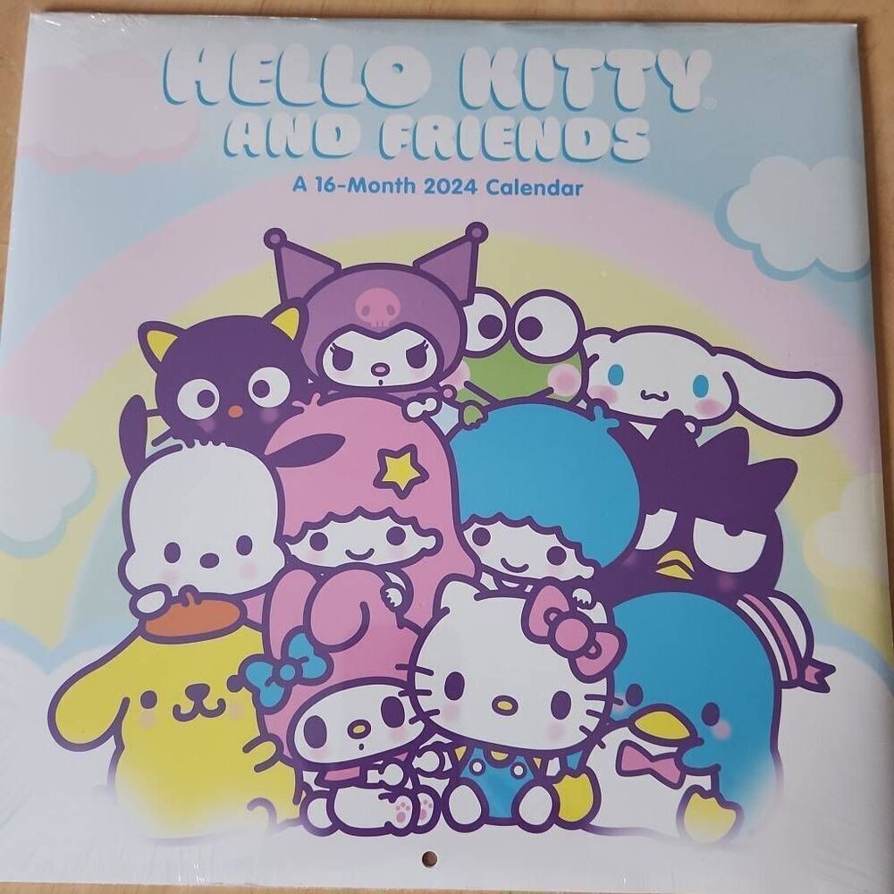 Hello Kitty and friends 16 month wall calendar 2024
